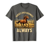 Mademark Horses Over Highways Always Equestrian Design T-Shirt - Men - size chart