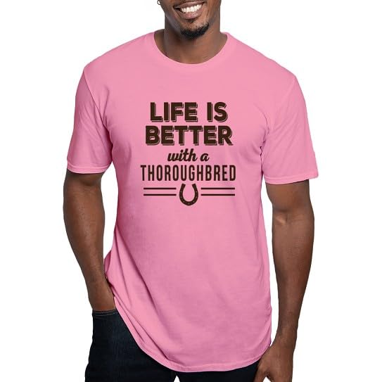 CafePress Thoroughbred Horse Men's Classic T Shirt Men's Semi-Fitted Classic Cotton T-Shirt - Pink