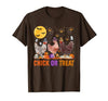 Autumn Pumpkin Chicken Halloween Chicken Farm Fall Halloween Chicken Pumpkin Chick Or Treat Spooky T-Shirt - size chart