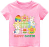 Easter Day Gift for Toddler Boy Baby Girl Tractor Loving Bunny T-Shirt — design detail