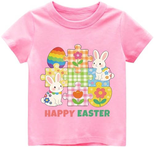 Easter Day Gift for Toddler Boy Baby Girl Tractor Loving Bunny T-Shirt — design detail