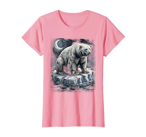 Mademark Polar Bear Lone Ice Floe Drifting Arctic Design T-Shirt - size chart
