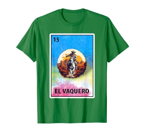 Cowboy Mexican Cards Mexican Bingo El Vaquero T-Shirt - size chart