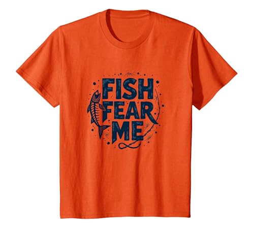 Mademark Fish Fear Me Funny Fishing for Men Angler Humor Quote T-Shirt - size chart