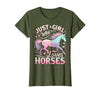 Funny Horse Lovers Just a Girl Who Loves Horses T-Shirt - size chart