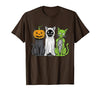 Halloween Tees for Women Men Kids Skeleton Cat Pumpkin Ghost Halloween Kitty Meow Girl Boy Kid T-Shirt - size chart