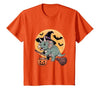 Triceratops Lover Dino Halloween Party Wear Triceratops Witch Hat Pumpkin Halloween Costume Men Women T-Shirt - size chart
