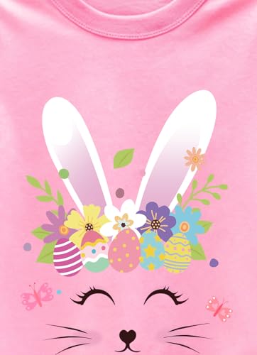 Easter Day Gift for Toddler Boy Baby Girl Tractor Loving Bunny T-Shirt — design detail