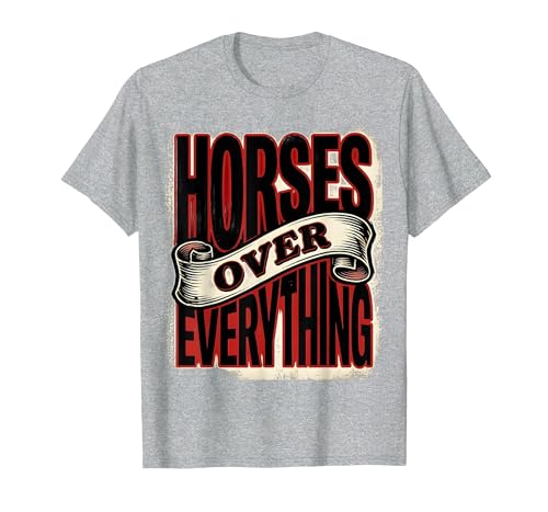 Mademark Horses Over Everything Equestrian Design T-Shirt - Men - size chart