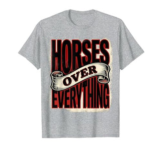 Mademark Horses Over Everything Equestrian Design T-Shirt - Men - size chart