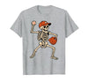 Funny Skeleton Baseball Tee Skeleton Baseball Halloween Costume Pitcher Sport Player T-Shirt - size chart