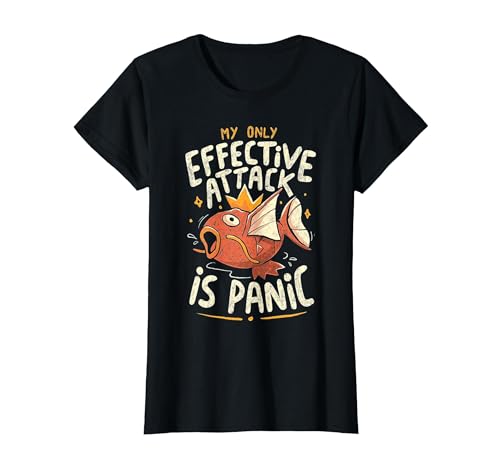 Funny My Only Effective Attack Is Panic Tee Shirt Fish My Only Effective Attack is Panic T-Shirt - size chart