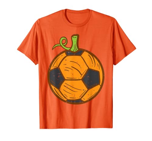 Halloween Shirts For Women Men Kids Boys Girls Halloween Soccer Ball Pumpkin Football Costume Boys Kids Men T-Shirt - size