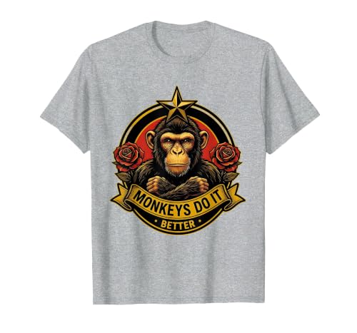 Mademark Monkeys Do It Better Funny Primate Design T-Shirt - Men - size chart