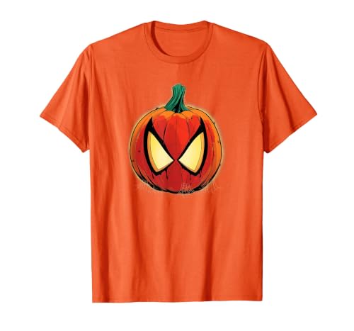 Marvel Spider-Man Halloween Spooky Pumpkin Jack-o'-Lantern T-Shirt - size chart