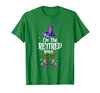 Funny Quote Horror Costume Party Family Friends I'm The Retired Witch Spooky Scary Halloween Retiree Women T-Shirt - size