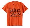 Salem 1692 They Missed One Witch Tees 1692 They Missed One Salem Womens Halloween Distressed T-Shirt - size chart