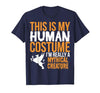 This is My Human Costume Mythical Creature - Halloween Funny T-Shirt - size chart