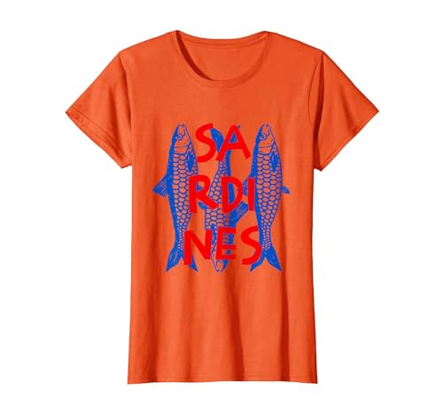 Vintage Sardine Tinned Fish Summer Tee Sardines Tinned Fish Retro Graphic for Men Women T-Shirt - size chart