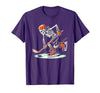Halloween Costume For Hockey Lovers Funny Skeleton Hockey Halloween for Ice Hockey Lovers T-Shirt - size chart