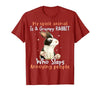 Cute Rabbit Lover Bunny Graphic T-Shirt (Dark Heather Grey) — design detail