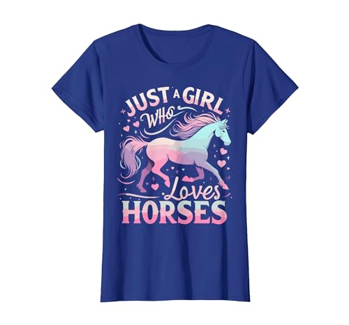 Funny Horse Lovers Just a Girl Who Loves Horses T-Shirt - size chart