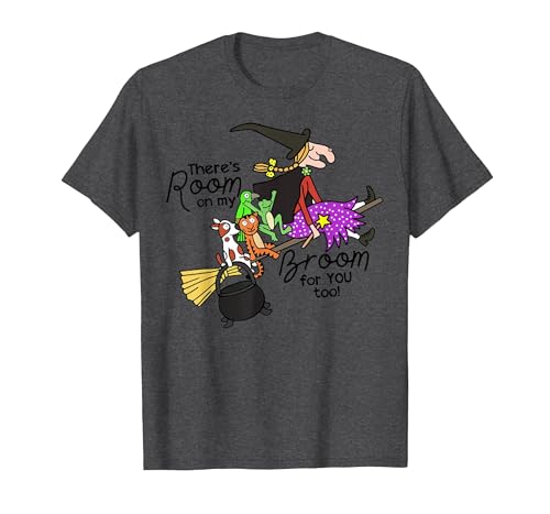 Funny Teacher Witch Tee Shirt There's Room On My Broom for You Too Teacher T-Shirt - size chart