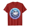 Mademark Great White Shark Tangled in Anchor Chain Art T-Shirt - size chart