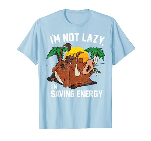 Disney Lion King Lazy Pumbaa Graphic T-Shirt T-Shirt - size chart