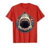 Mademark Shark Open Jaw Rows of Teeth Graphic Design T-Shirt - size chart