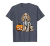 Spooky Cocker Spaniel Skeleton Costumes Halloween Cocker Spaniel Skeleton Jack O Lantern Funny Dog Halloween T-Shirt - size