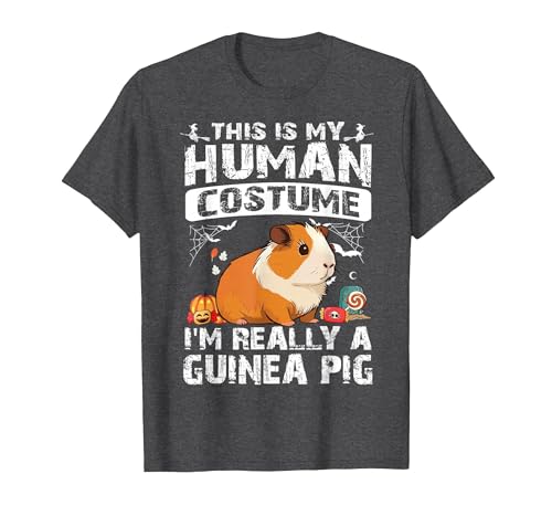 Guinea Pig Halloween Costume Matching Funny Gift This is My Human Costume I'm Really A Guinea Pig Halloween T-Shirt - size chart