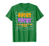 Funny Teacher Halloween Shirt. Math Teacher. Hocus Focus T-Shirt - size chart