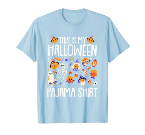 Halloween Shirts Costume Women Men Kids Pajama This is My Halloween Pajama Shirt Pumpkin Witch Skeleton T-Shirt - size chart