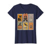 Halloween Stamp Cute Ghost Cute Fall Apparel Vintage Halloween Stamp Cute Ghost Pumpkin Cat Retro Fall T-Shirt - size chart