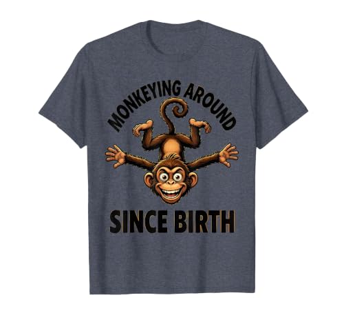 Mademark Monkeying Around Since Birth Funny Monkey Design T-Shirt - Men - size chart