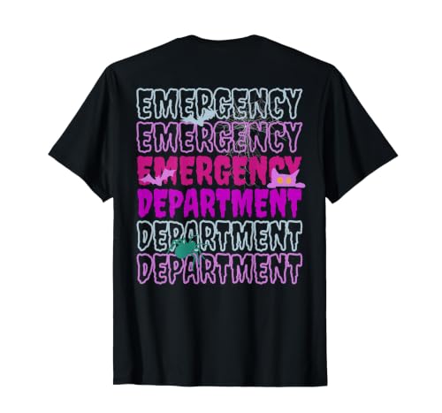 ER Nurse Halloween Pumpkin Emergency Department Spooky Emergency Department Ghost ER Nurse Halloween T-Shirt - size chart