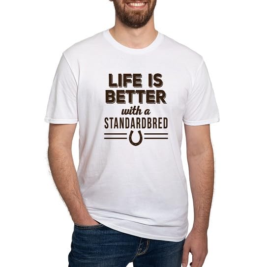 CafePress Standardbred Horse Men's Classic T Shirt Men's Semi-Fitted Classic Cotton T-Shirt - White