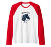 Mademark Horse Girl For Life Equestrian Passion Horseshoe Luck Raglan Baseball Tee - size chart