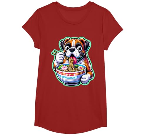 Noodle Ramen Boxer Dog Kawaii Anime Boxer Dog Ramen T-Shirt - size chart