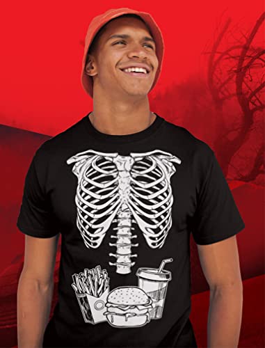 Tstars Pumpkin Halloween Shirt Men Scary Jack-O'-Lantern Face Funny Tee - size chart