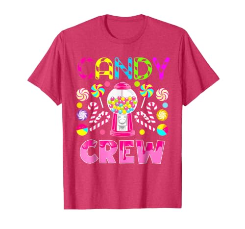 Candy Land Candy Crew Party Halloween Costumes T-Shirt - size chart