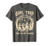 Vitage Girls Trip Salem Halloween Womens Funny Tee Retro Girls Trip Salem 1692 They Missed One Witch Halloween T-Shirt -