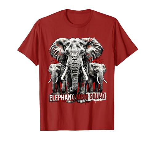 Mademark Elephant Mom Squad Cute Wildlife Design T-Shirt - Men - size chart