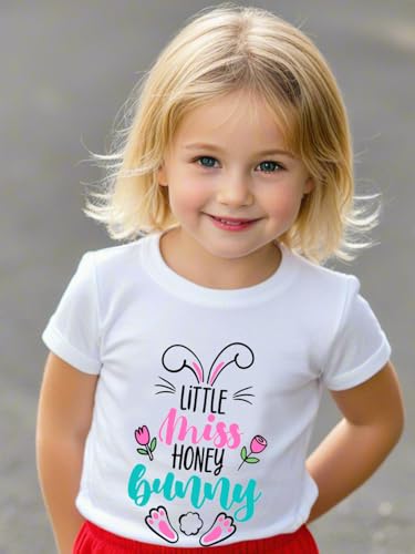 Easter Day Gift for Toddler Boy Baby Girl Tractor Loving Bunny T-Shirt — design detail