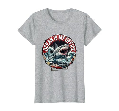 Ocean Is My Office Shark Lover Design T-Shirt