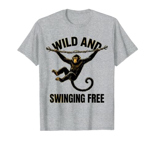 Mademark Wild and Swinging Free Monkey Graphic Design T-Shirt - Men - size chart