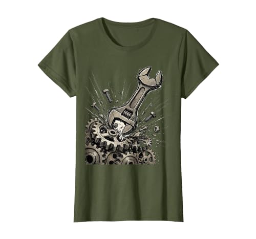 Mademark Monkey Wrench In The Gears Graphic Design T-Shirt - Women - size chart