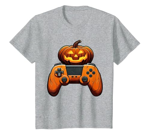 Spooky Halloween Gamers 2023 Halloween Skeleton Zombie Gaming Controllers Mummy Boys Kids T-Shirt - size chart