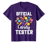 Candy Tester Sweets Lover Gifts & Apparel Official Candy Tester Halloween Costume Boys Girls Kids T-Shirt - size chart